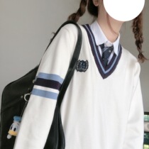 Original autumn and winter pullover long sleeve lazy wind loose student JK sweater womens knitted coat college style loose