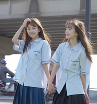 Original JK uniform shirt Taiwan attached Middle School short sleeve jacket school uniform Japanese student class uniform Shimui No.1 middle school shirt female