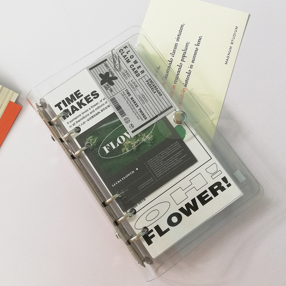 Time opening original 6 holes transparent loose-leaf book replacement core punch ins wind simple A6 hand ledger notebook