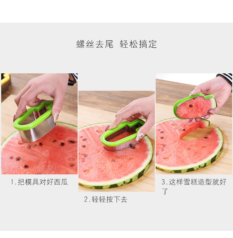 Dưa hấu Ice Cream Khuôn cắt Popsicle Shape Popsicle Shape Fruit Platter Artifact Dưa hấu Slice Splitter - Tự làm khuôn nướng khuôn làm kẹo dẻo