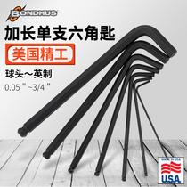 Imported BONDHUS Bolton black inner hexagonal wrench lengthened British precision L-type special screw 3 32