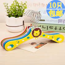 Korean cartoon wooden non-slip drying rack baby children wooden clothes hanging home baby clothes rack