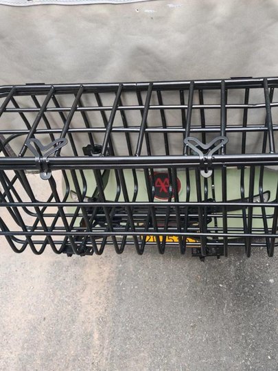 适用爱玛乐维车筐爱玛星瀚超厚钢架后车篮雅迪C16车筐C18后置车篮