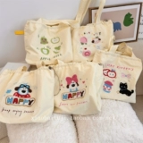 Брендовая милая вместительная и большая универсальная портативная сумка на одно плечо для отдыха, с вышивкой, на шнурках