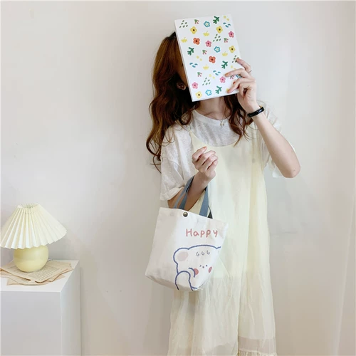 Мультяшный шоппер, сумка, универсальный портативный тканевый мешок