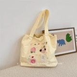 Брендовая милая вместительная и большая универсальная портативная сумка на одно плечо для отдыха, с вышивкой, на шнурках