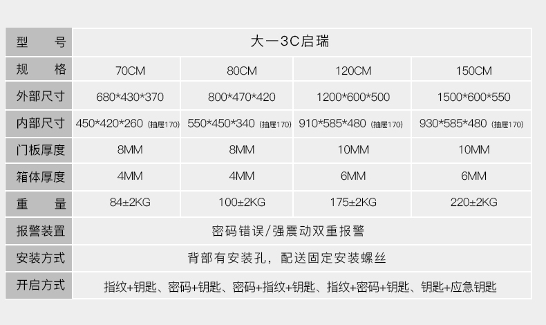 Sinh viên năm nhất 3c Kairui an toàn hộ gia đình vân tay an toàn thép văn phòng 30cm / 40cm / 45cm chống trộm giường vô hình tất cả thép chống trộm vào tủ