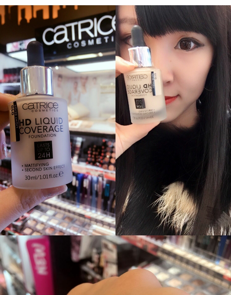 Đức Catrice mới HD dropper 24 giờ không trang điểm dạng lỏng kem nền che khuyết điểm trang điểm làm trắng trước khi trang điểm - Nền tảng chất lỏng / Stick Foundation kem nền demyself