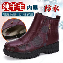 Old Beijing Cloth Shoes Thickened Wool Snow Ground Boots Women Waterproof Face Rubber Bottom Non-slip Warm Medium Aged Moms Cotton Shoes
