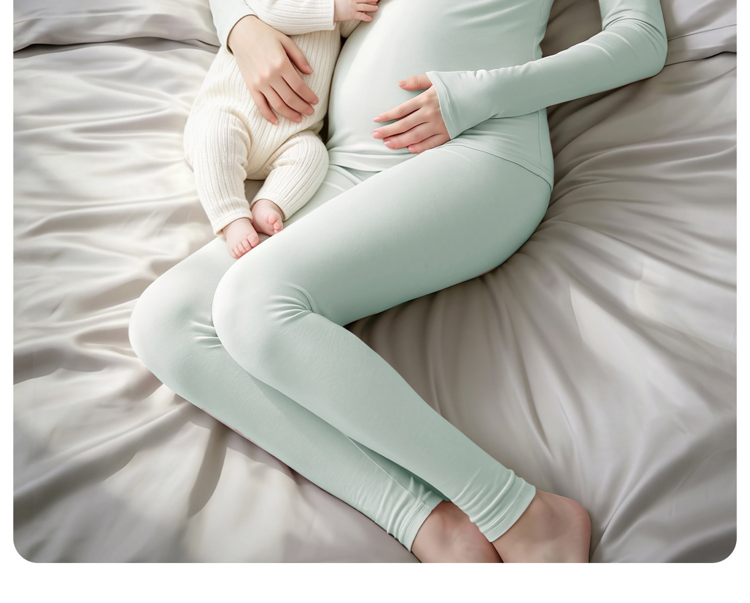 哺乳上衣秋衣兰精天丝莫代尔春秋款孕妇秋衣秋裤喂奶保暖免穿文胸 — 8