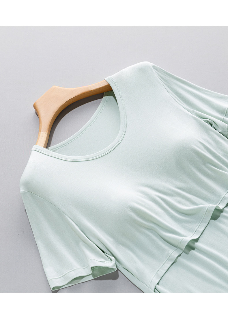 Maternity Modal Summer with Chest Pad Short Sleeve T-Shirt — 21