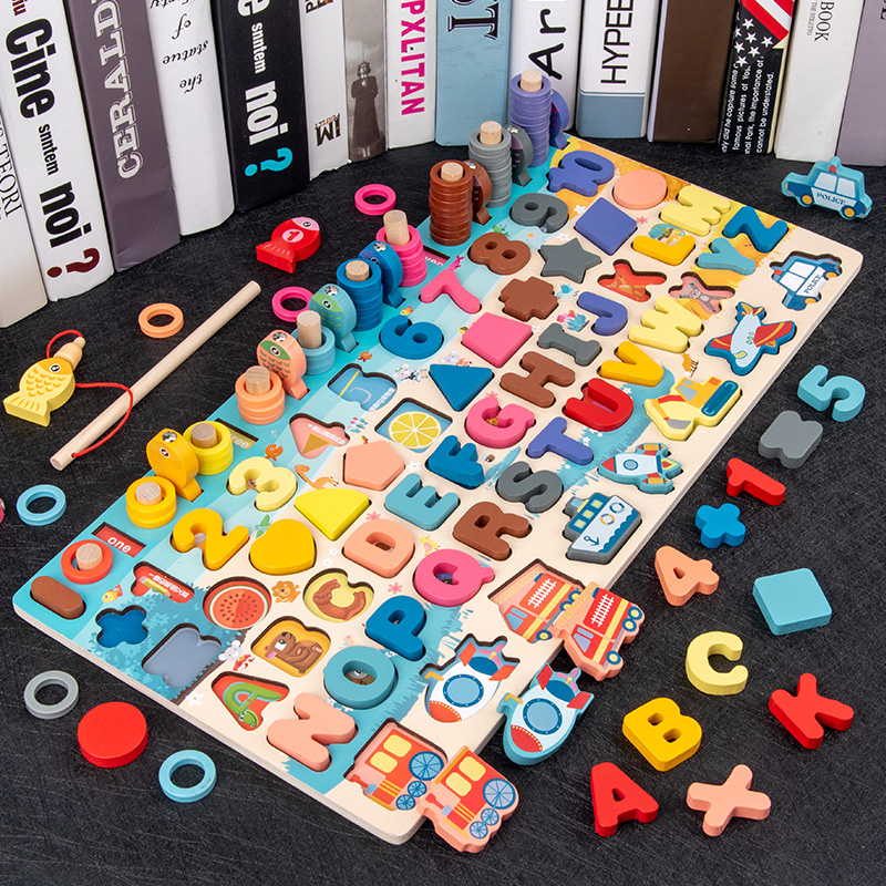 Young children's digital puzzle male and female child baby early lessons intellect 2 Development of a 3-year-old multifunctional building block toy