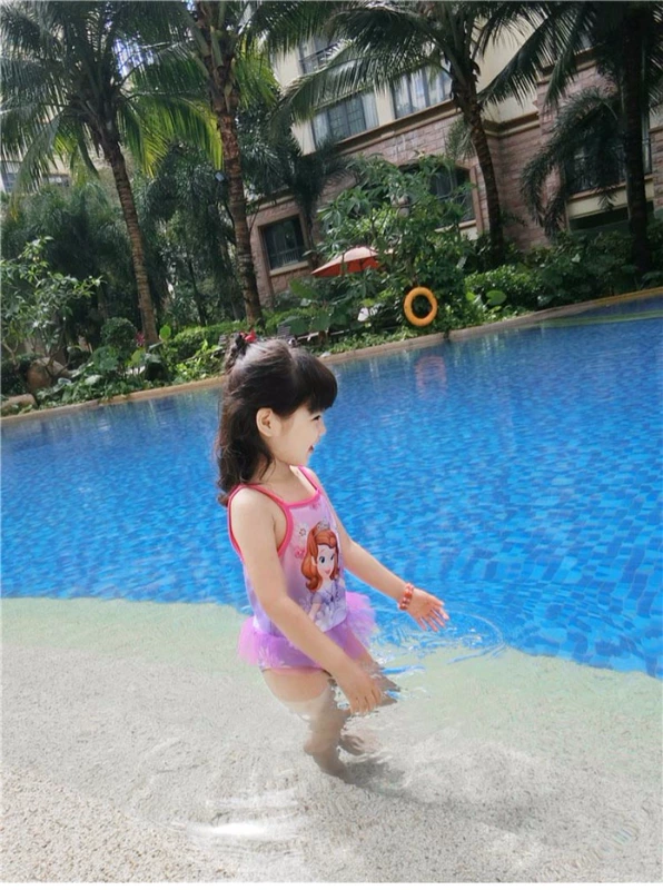 Đồ bơi bé gái Đồ bơi bé gái Đồ bơi cho bé Đồ bơi Tam giác Xiêm Công chúa dễ thương Váy 1-3-7 Năm 5 đồ bơi bé gái đáng yêu