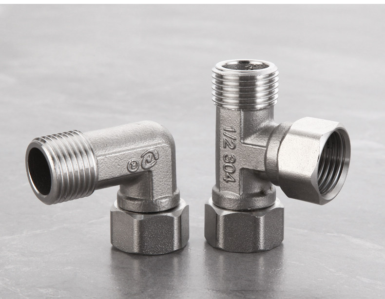 Stainless steel 4 thickened inner and outer silk with live contact tee fuel gas pipe water heater elbow water pipe joint accessories