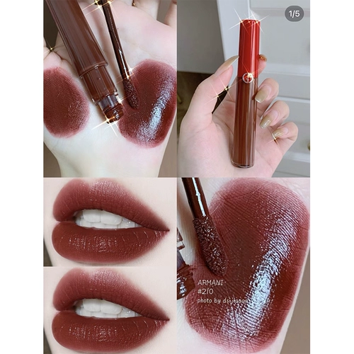 Armani, матовая коричневая помада, новый цвет, полупрозрачная растушевка, #210