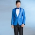 Trang phục nam phù hợp với màu xanh lá cây cổ áo mới thêu biểu diễn ca sĩ chủ nhà trang phục hợp xướng nam vest cưới Suit phù hợp