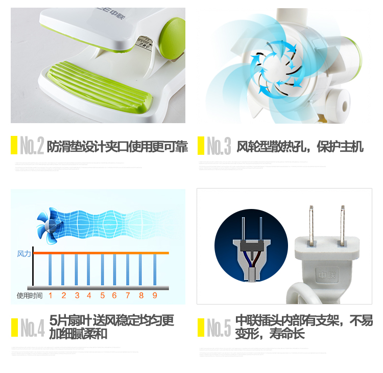 quạt hơi nước nhỏ gọn [Lá mềm không làm đau tay] Zhonglian fan sinh viên câm điện fan hâm mộ mini fan tường bảng fan hâm mộ clip fan hâm mộ - Quạt điện giá quạt trần điện cơ