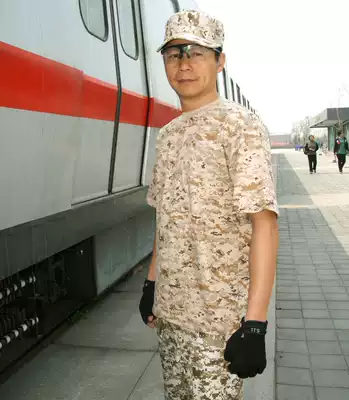 Military fans desert digital camouflage T-shirt cultural shirt men's cotton short sleeve trend outdoor military Wind half sleeve