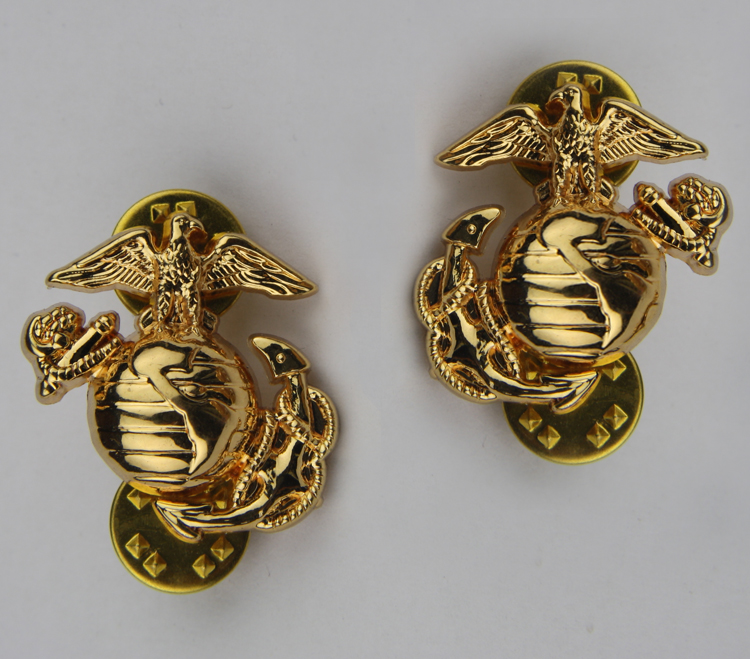 American American Marine Corps Officers General Dress Uniforms collar badge Emblem Metal Badge Mark Cap Badge