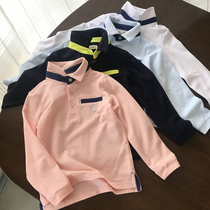 Pick up leaks Mid-year clearance mesh cotton more textured boys lapel long-sleeved T-shirt POLO shirt