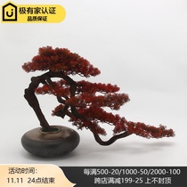 New Chinese sales office porch Zen simulation Red welcome pine Cypress ornaments model room living room clubhouse decorations