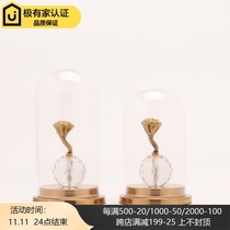 Modern Nordic minimalist creative fashion acrylic copper lotus leaf ornaments decoration model room wine cabinet decoration