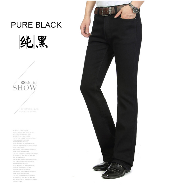 Cộng với nhung ấm áp nam micro-bar jeans mùa đông dày eo nam sừng đen quần dài quần denim nam jean nam