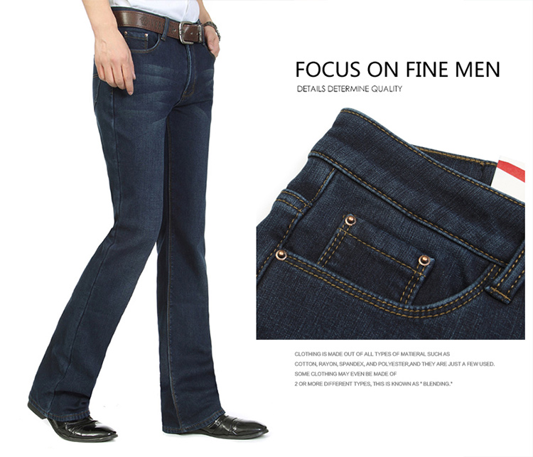 Cộng với nhung ấm áp nam micro-bar jeans mùa đông dày eo nam sừng đen quần dài quần denim nam jean nam