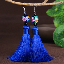 Stream Su earrings retro medium long style glazed earrings clip ear clip autumn winter brief fashion 100 hitch a national wind ear ornament female