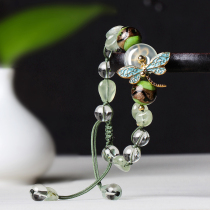 Ancient style bracelet girl retro Chinese style hand rope safe buckle white crystal hipster jewelry Super fairy national hand decoration