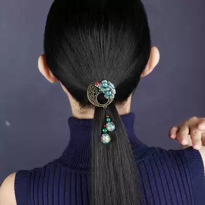 National limelight hair accessories rubber band hair rope semi-draped hair headdress hair ring 2021 new hair ring ponytail hair accessories ancient jewelry