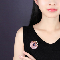 Retro brooch womens corsage pink crystal safe buckle antique accessories coat coat fashion elegant atmosphere high-end