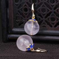 Natural Powder Crystal Earrings Mini earrings Short earrings Short ladies Temperament Accessories Minimalist Fashion 100 Hitch Retro