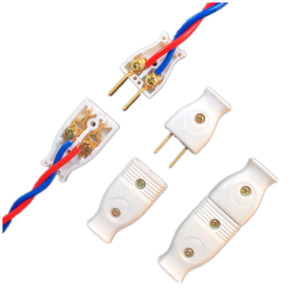 Pure copper binathlon female socket male and female butt power extension cable pair two plug pair plug two hole connector