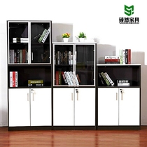  Wooden file cabinet Board type with lock Employee data cabinet File cabinet locker Office cabinet with glass