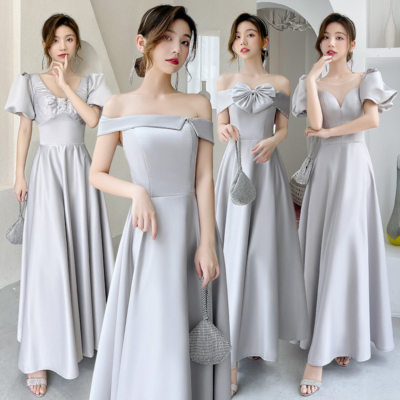 Gray Bride Summer Fairy 2023 New Model Wedding Sisters dress girl simple atmosphere