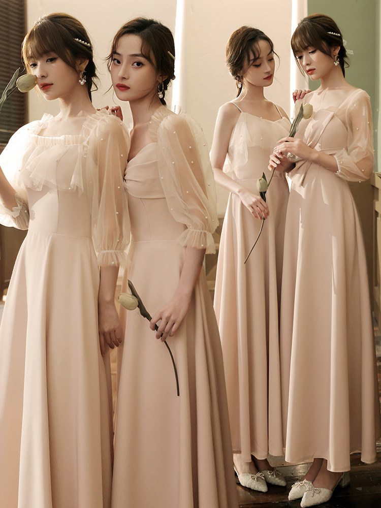 Wedding bridesmaid dress 2023 new summer fairy and lean sister group dress dress in the atmosphere