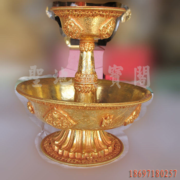 Nepal pure handmade to create red copper full-body gold hair protection cup large number