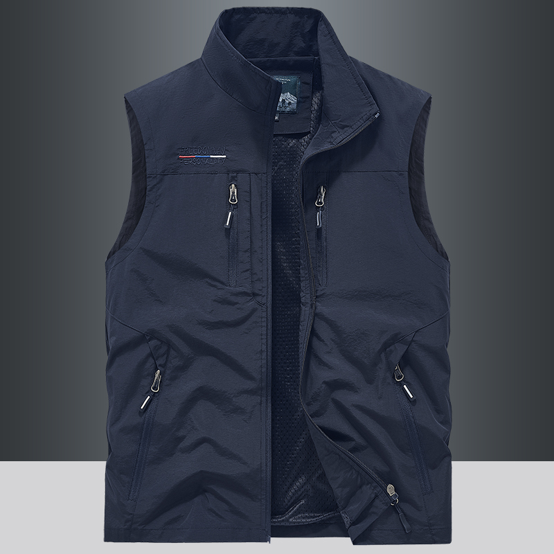 Outdoor Autumn and Winter Vest for Men, Thick Sleeveless Jacket, Spring and Autumn Casual Multi-Pocket Photography and Fishing Vest, Sleeveless Coat
