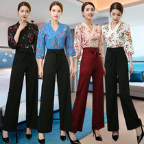 2021 New Spring Summer beautician work clothes female spa health club technician clothing foot bath sleeve set