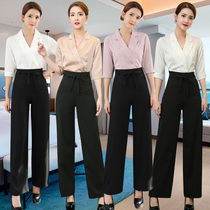 New foot bathing sauna slim trousers work clothes hotel professional pedicure beautician temperament technician uniform spring and summer