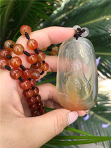 Natural graven jade marrow manual carved audio pendant