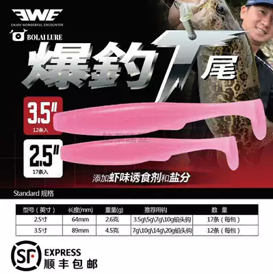 EWE beauty summer explosive fishing T tail 19 new product Luya Soft Bait Mandarin fish Mandarin fish perch mouth 2 5 inch 3 5 inch salt