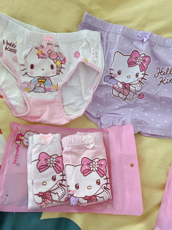 Hellokitty Girls' Pure Cotton Boxer Briefs, Sizes 110-160