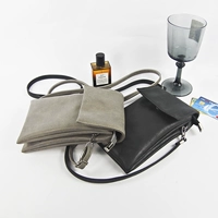 Retro mờ mềm da điện thoại di động túi nữ dây kéo Túi đơn giản Messenger có thể được tải 8plus màn hình lớn túi điện thoại di động dọc - Túi điện thoại túi đeo điện thoại