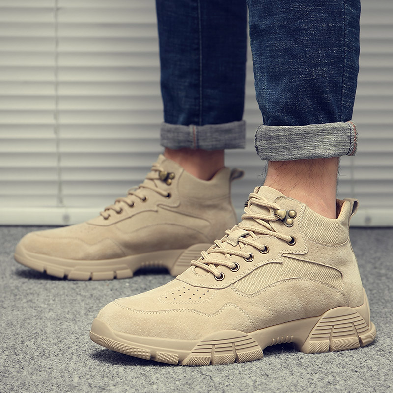 Martin boots male winter gush warm genuine leather Inn Wind trendy retro high cylinder short boots Desert Boots Man