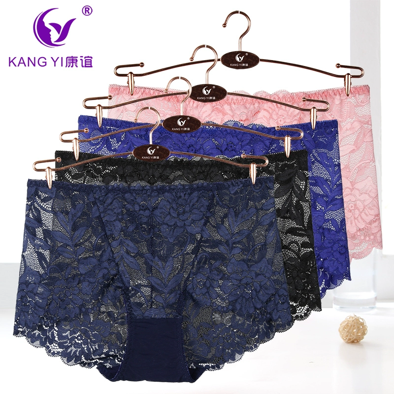 Hong Kong Kangyi mùa thu và mùa đông đồ lót ren mới của phụ nữ cotton tinh khiết đáy quần sexy giữa eo liền mạch nâng hông và quần sịp bụng - Tam giác