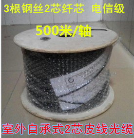 Telecom Grade Leather Ciliary Fire Vines Barn Midday Self-supporting outdoor 2 Core Fabrics Line 2 Core 3 Steel Wire 500 m Disk