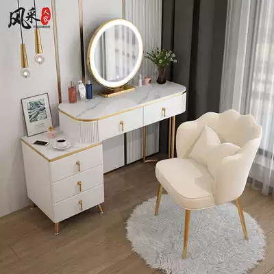 Light luxury rock plate makeup Taipei European net celebrity makeup table Modern simple bedroom makeup table ins storage cabinet one