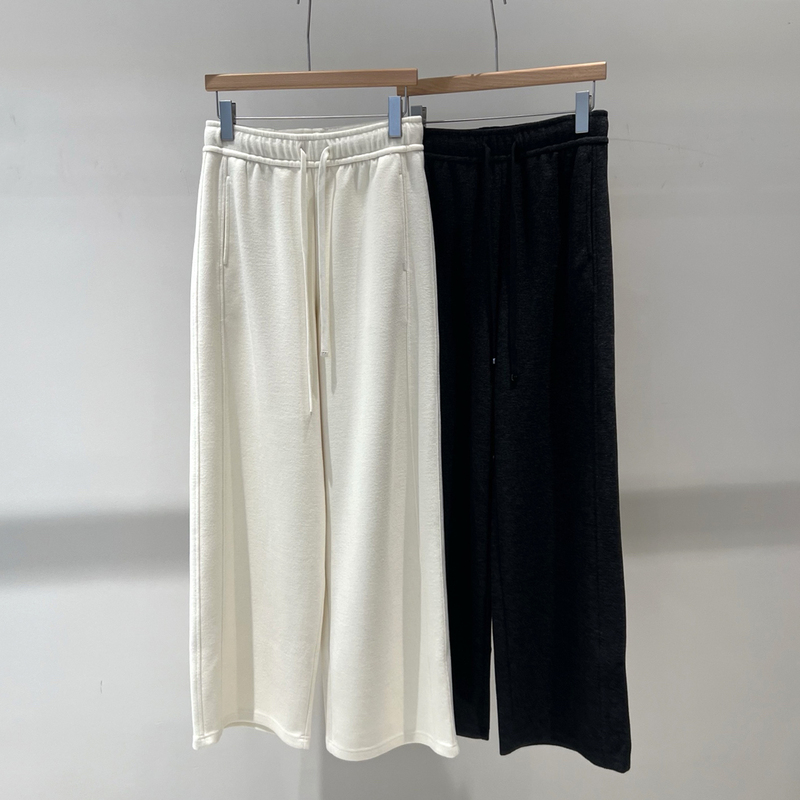 Trendy Minimalist Lazy Style Elastic Waist Wide-Leg Pants Autumn and Winter New Drawstring High-Waisted Slimming Straight Long Pants Trendy Minimalist Lazy Style Elastic Waist Wide-Leg Pants Autumn and Winter New Drawstring High-Waisted Slimming Straight Long Pants